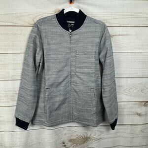 Indigo Star Madison Gray Space Dyed Twill Full Bomber Shirt Jacket Size Small